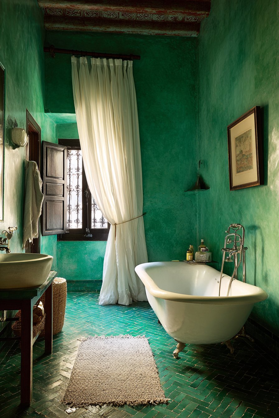 Emerald Zellige Tile Elegance