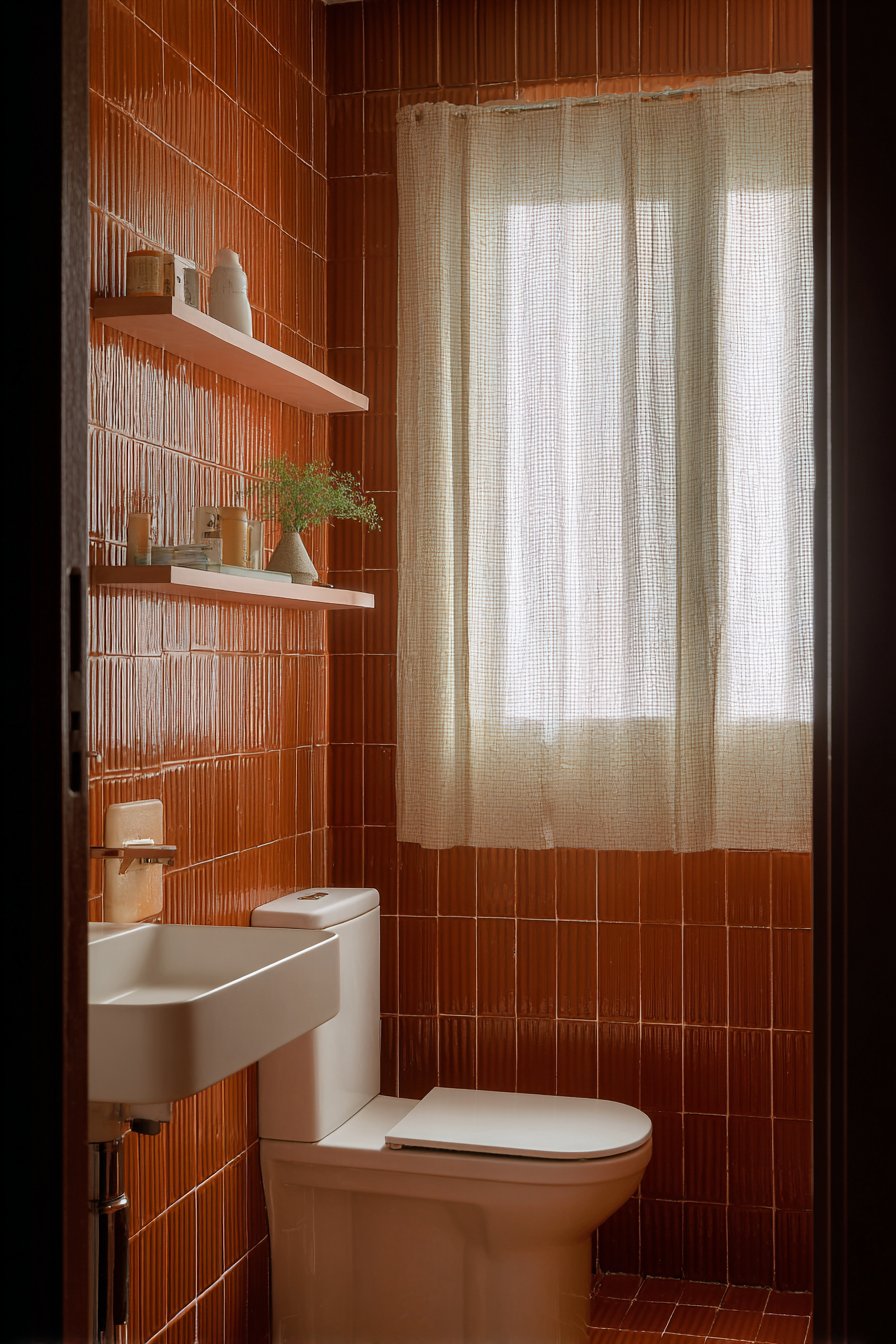 Compact Space-Savvy Vertical Subway Tile Design