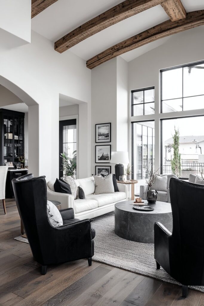 Elegant Conversation Area with Gallery Wall Focus