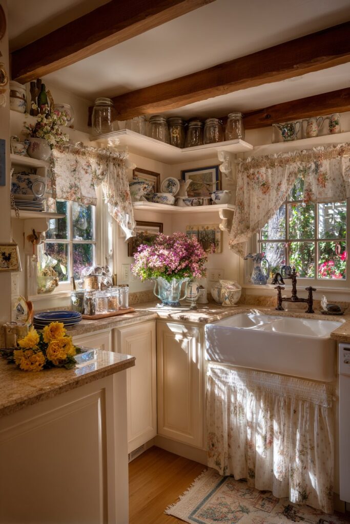 Farmhouse Charm in Compact Kitchen Spaces