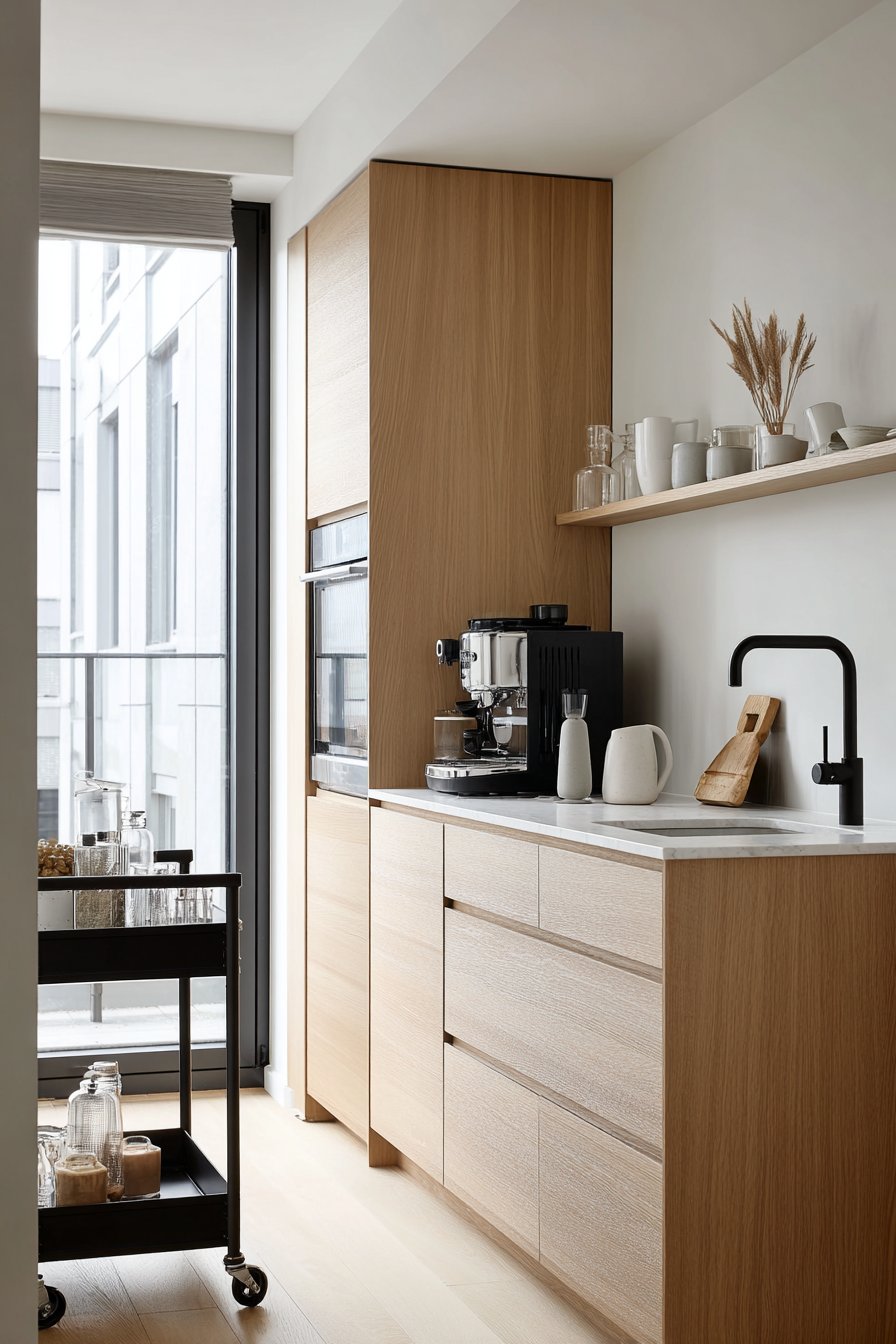 Scandinavian Serenity in Natural Oak with Integrated Appliances