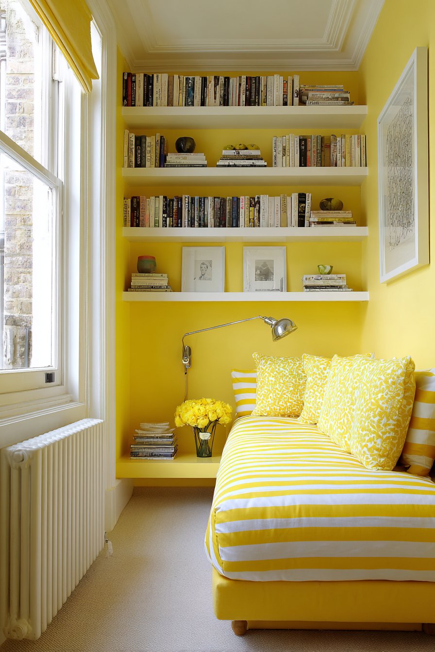 Smart Storage Solutions for Small Yellow Bedrooms