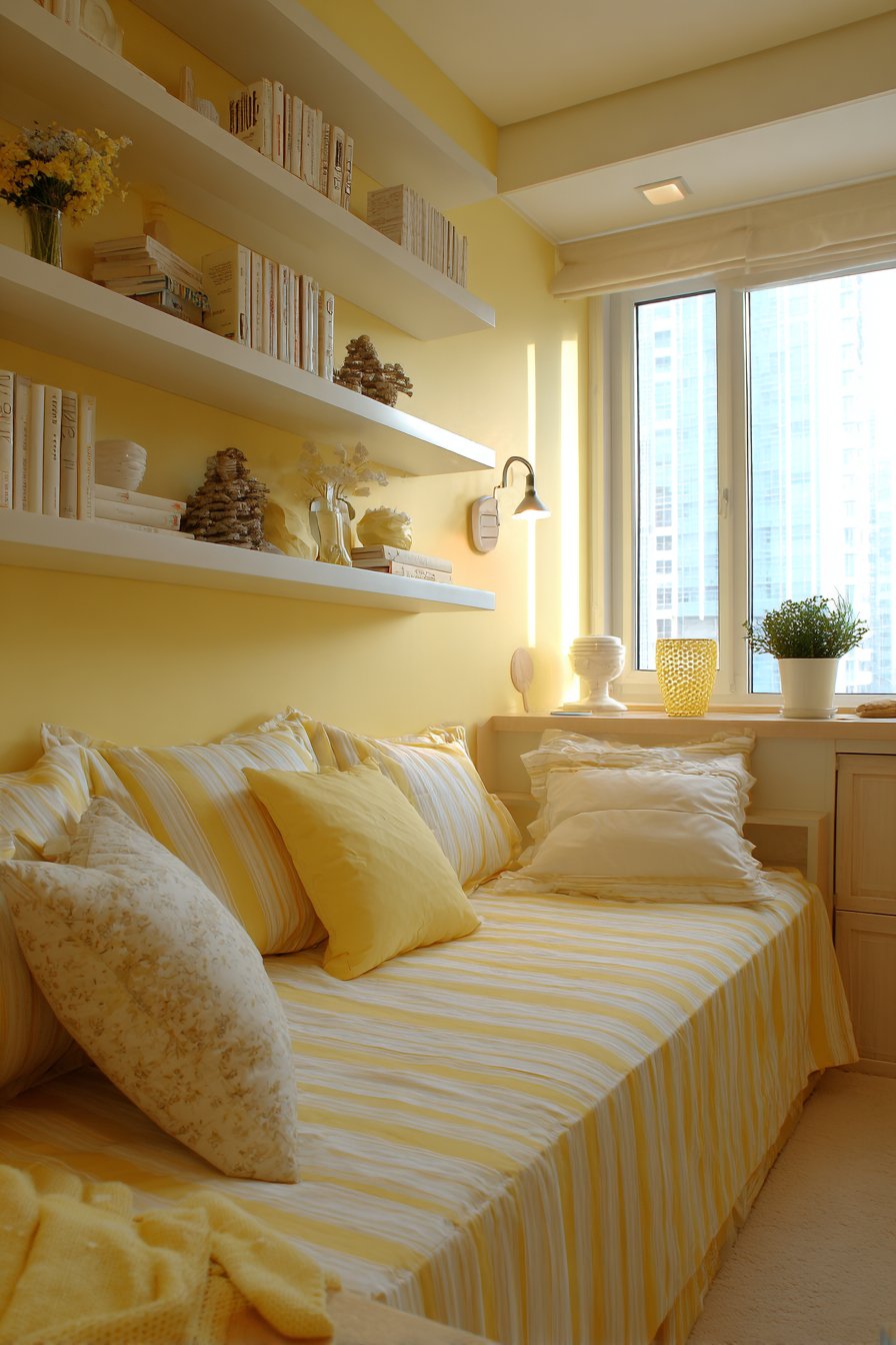 Smart Storage Solutions for Small Yellow Bedrooms