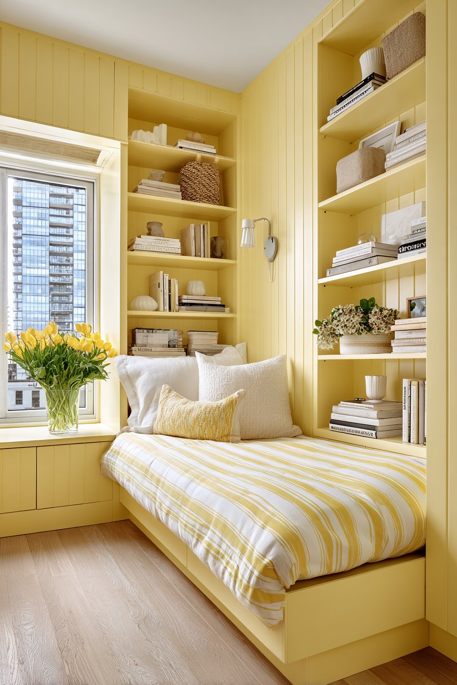 Smart Storage Solutions for Small Yellow Bedrooms
