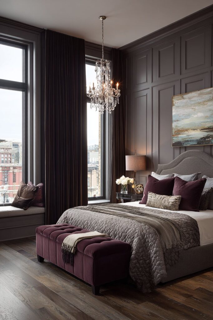 Plum-Grey Velvet Luxury Suite