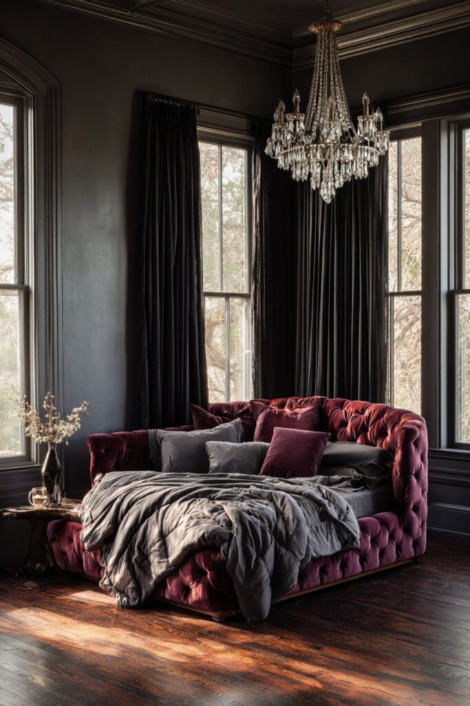 Plum-Grey Velvet Luxury Suite