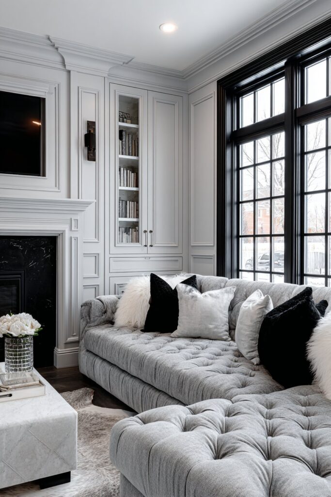 Contemporary Drama with Fireplace as Focal Point