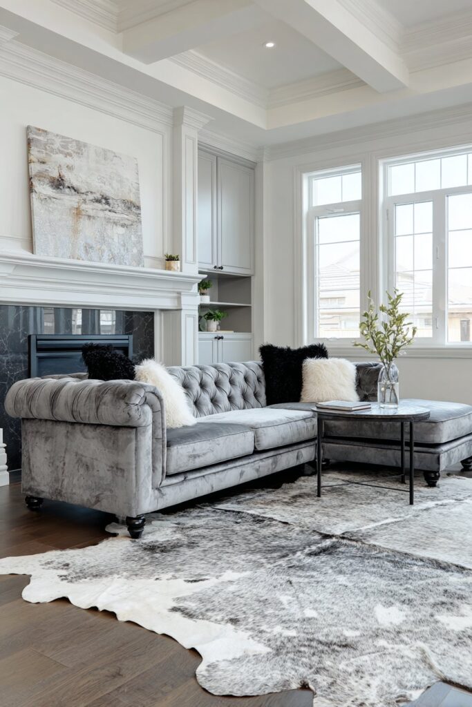 Contemporary Drama with Fireplace as Focal Point