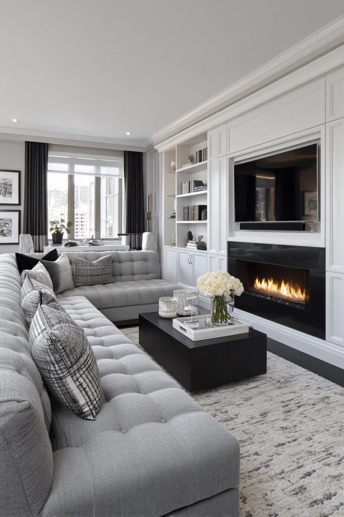 Contemporary Drama with Fireplace as Focal Point