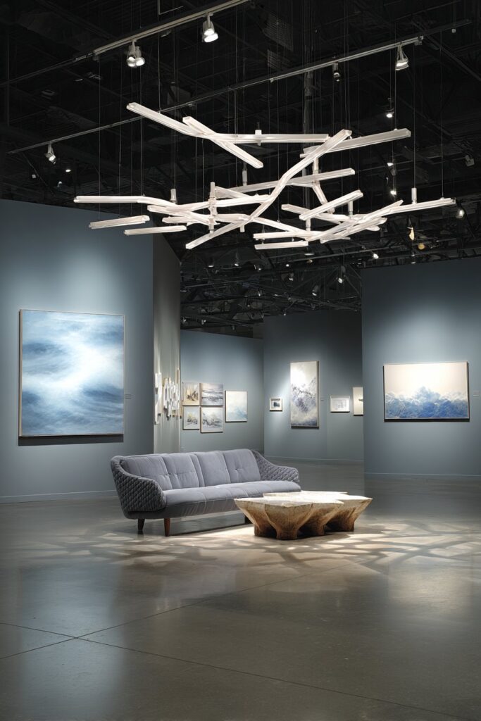 Gallery-Quality Living Room with Professional Track Lighting