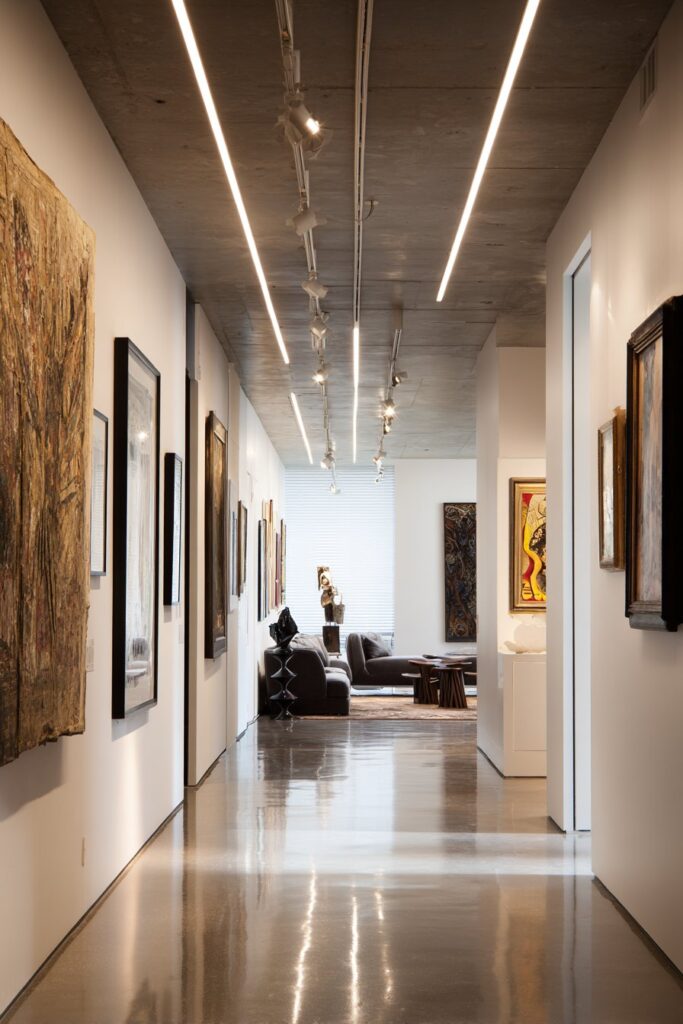 Gallery-Quality Living Room with Professional Track Lighting