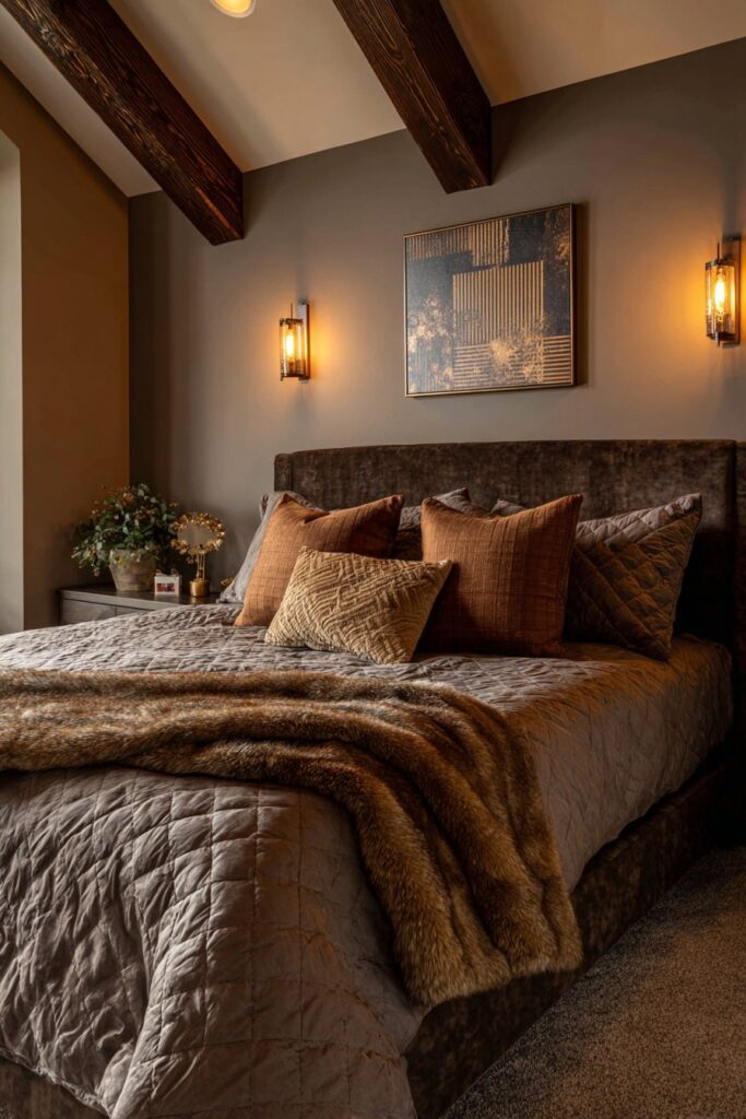 Luxurious Velvet Statement with Architectural Warmth