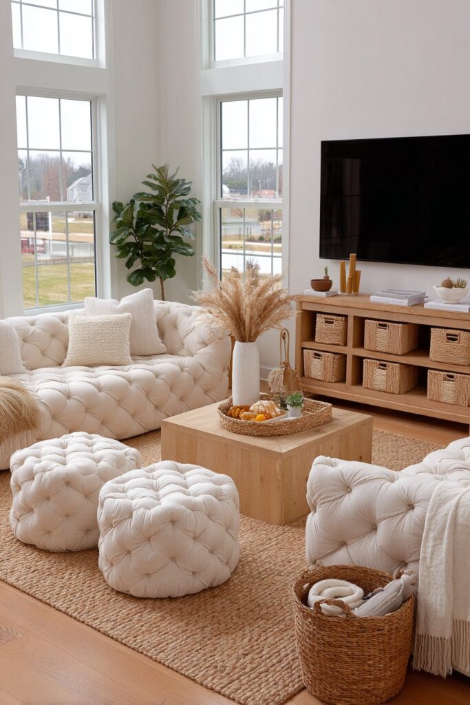 Cozy Textured Comfort with Multifunctional Elements