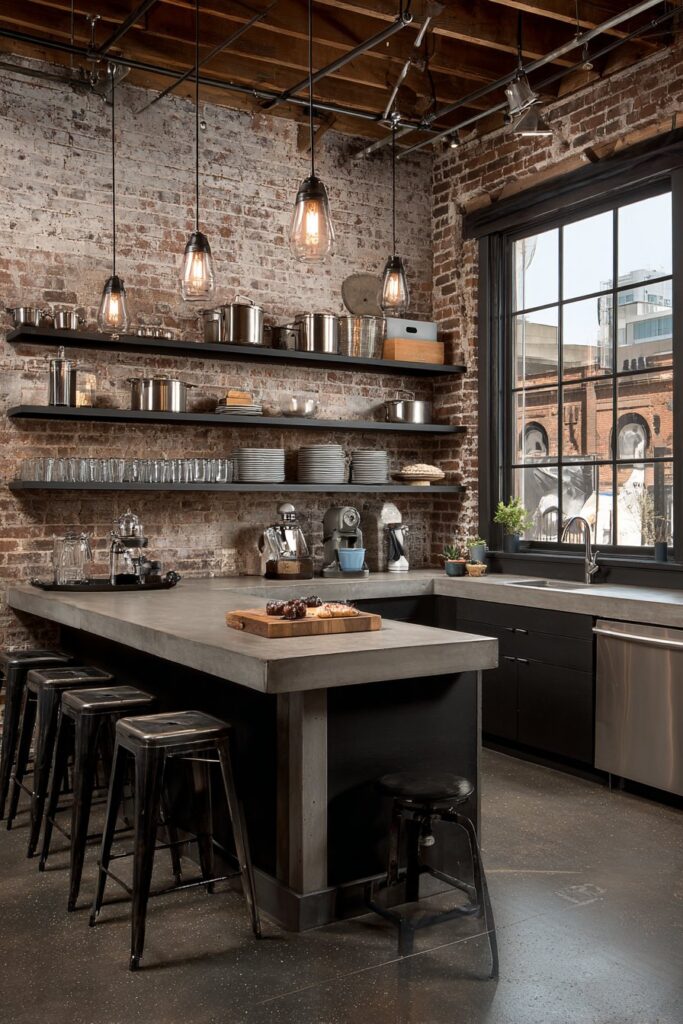 Industrial-Style Kitchen with Raw Material Beauty