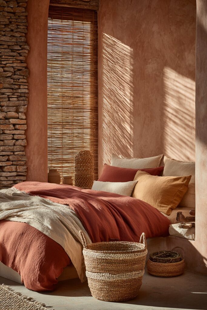 Sunset-Inspired Serenity with Reclaimed Wood Accent