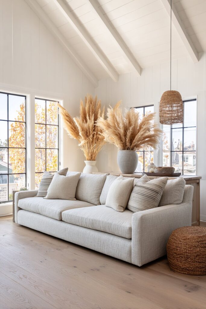 Scandinavian Minimalism with Vaulted Ceiling