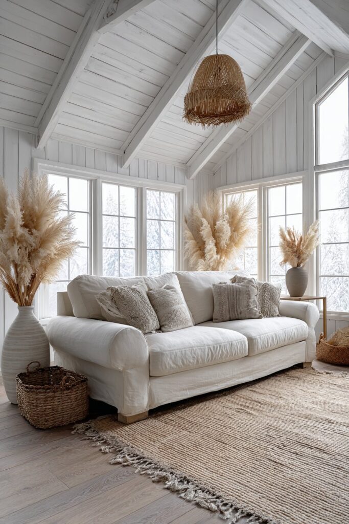 Scandinavian Minimalism with Vaulted Ceiling