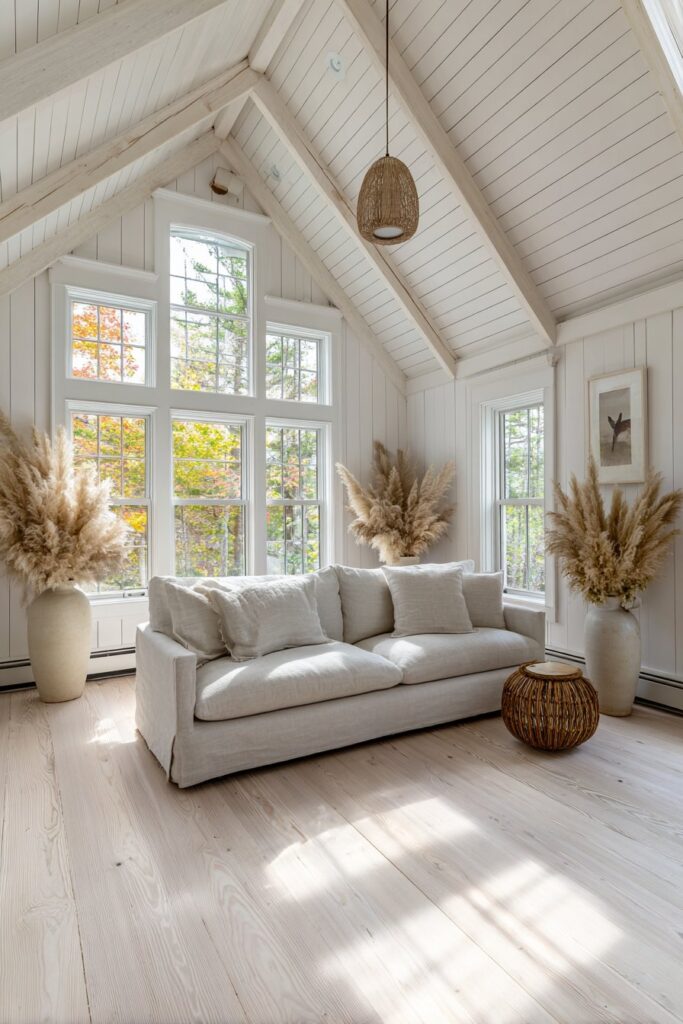 Scandinavian Minimalism with Vaulted Ceiling