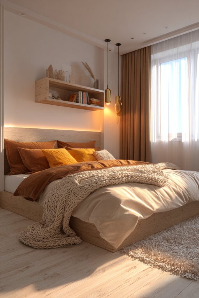 Modern Platform Bed with Layered Textile Comfort