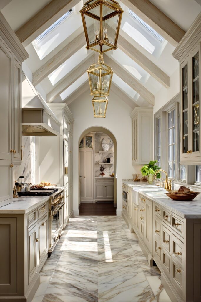 Grand Kitchen with Vaulted Ceiling Drama