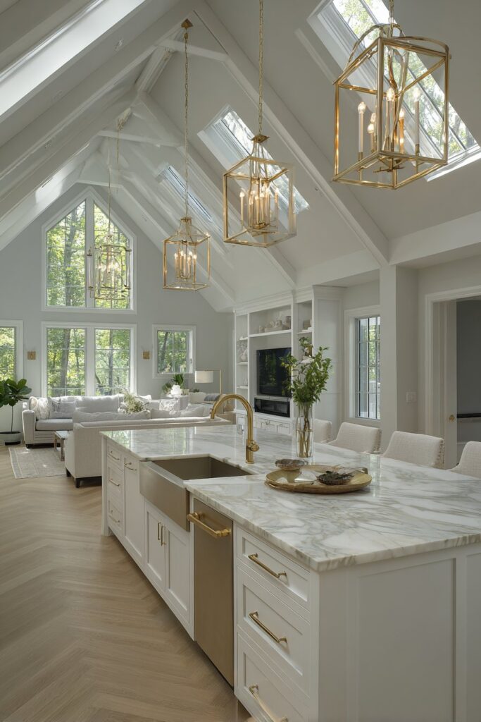 Grand Kitchen with Vaulted Ceiling Drama