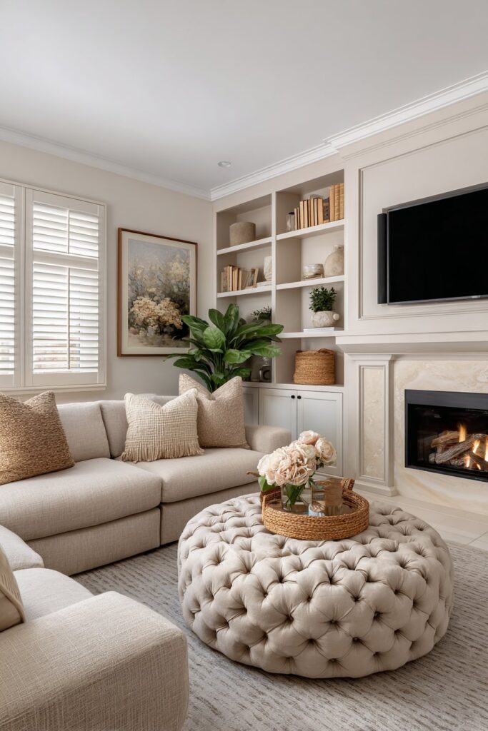 Transitional Balance with Fireplace Symmetry