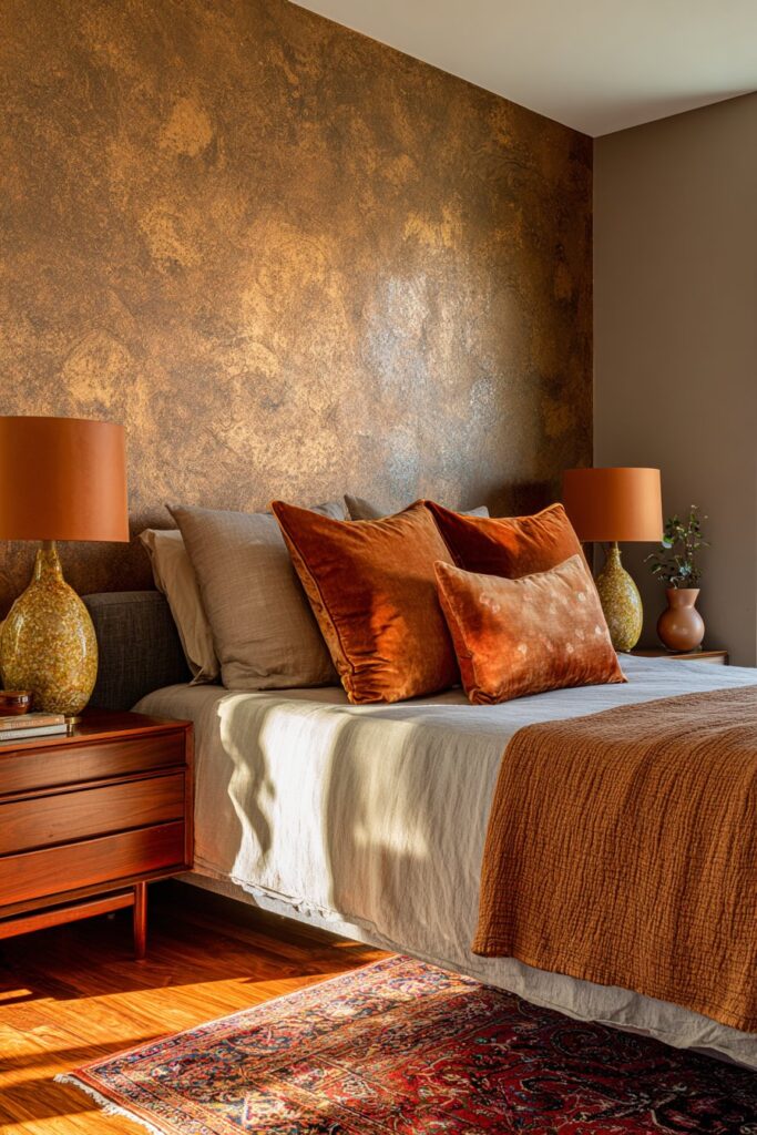 Textured Plaster and Mid-Century Modern Warmth