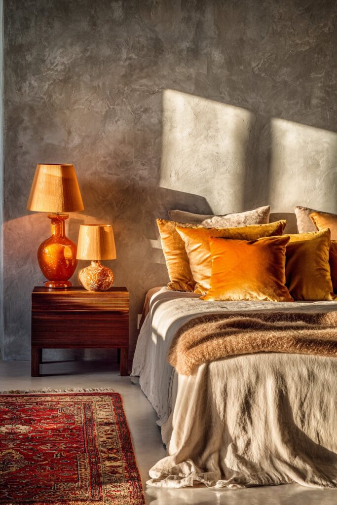 Textured Plaster and Mid-Century Modern Warmth