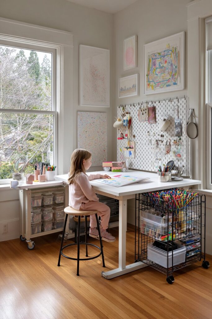 Creative Art Station with Organized Supply Storage
