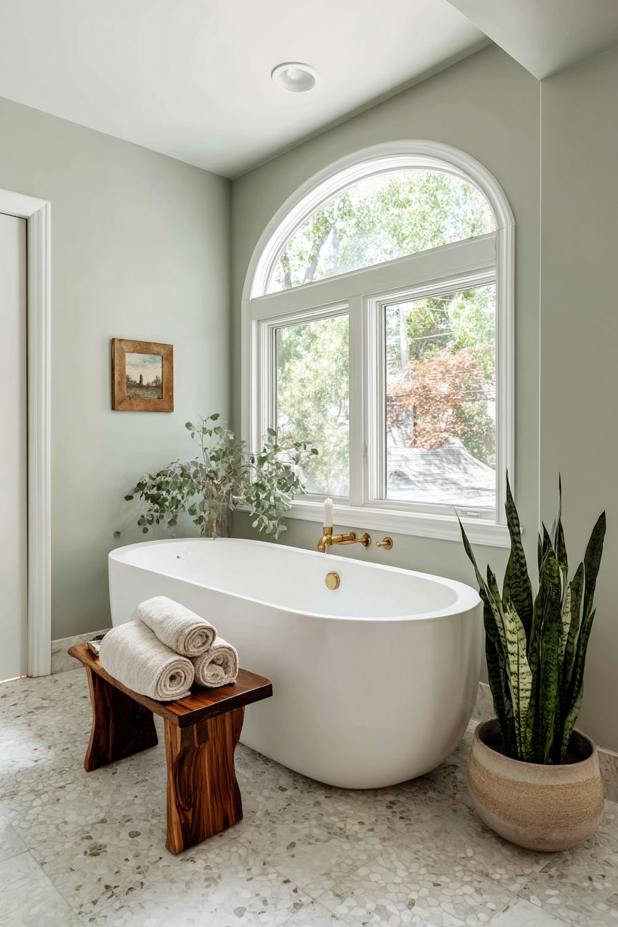 Serene Spa Sanctuary with Freestanding Tub