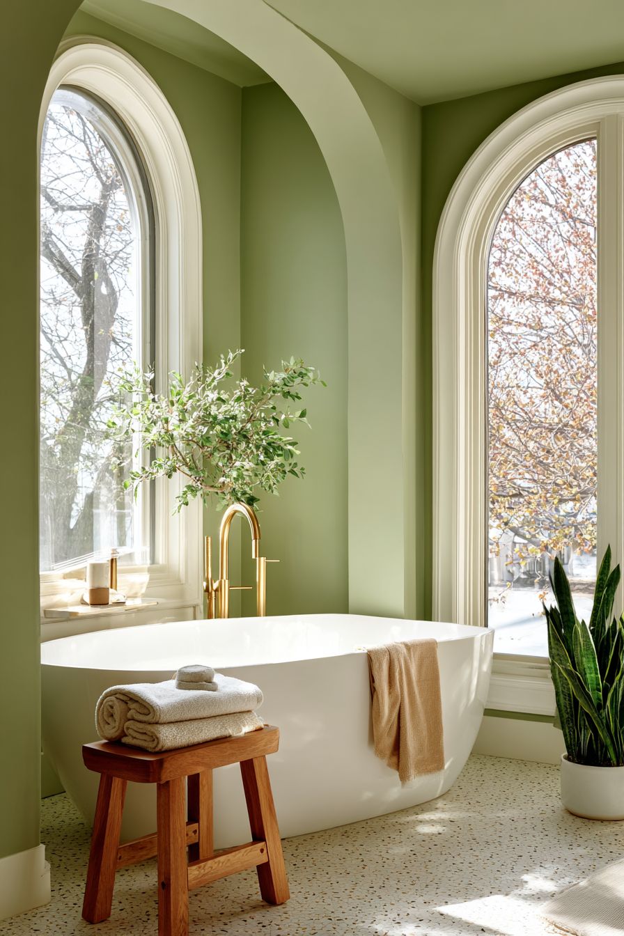 Serene Spa Sanctuary with Freestanding Tub