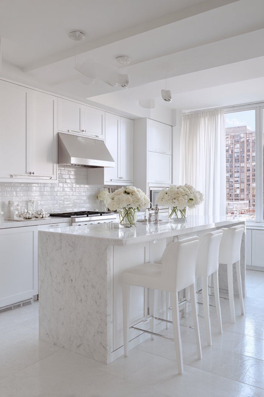 Marble Island Masterpiece with Waterfall Edges