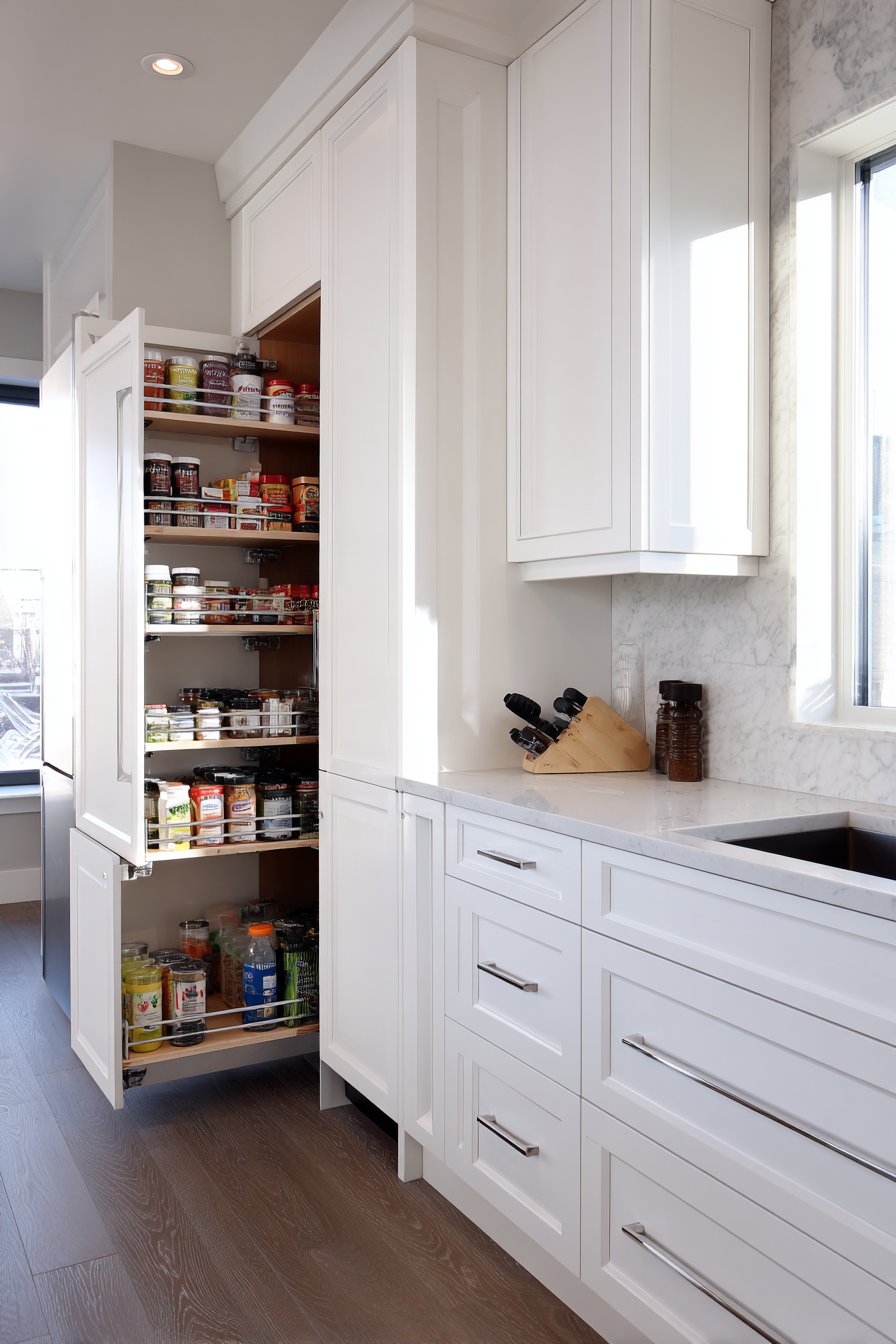 Floor-to-Ceiling Pull-Out Pantry Perfection