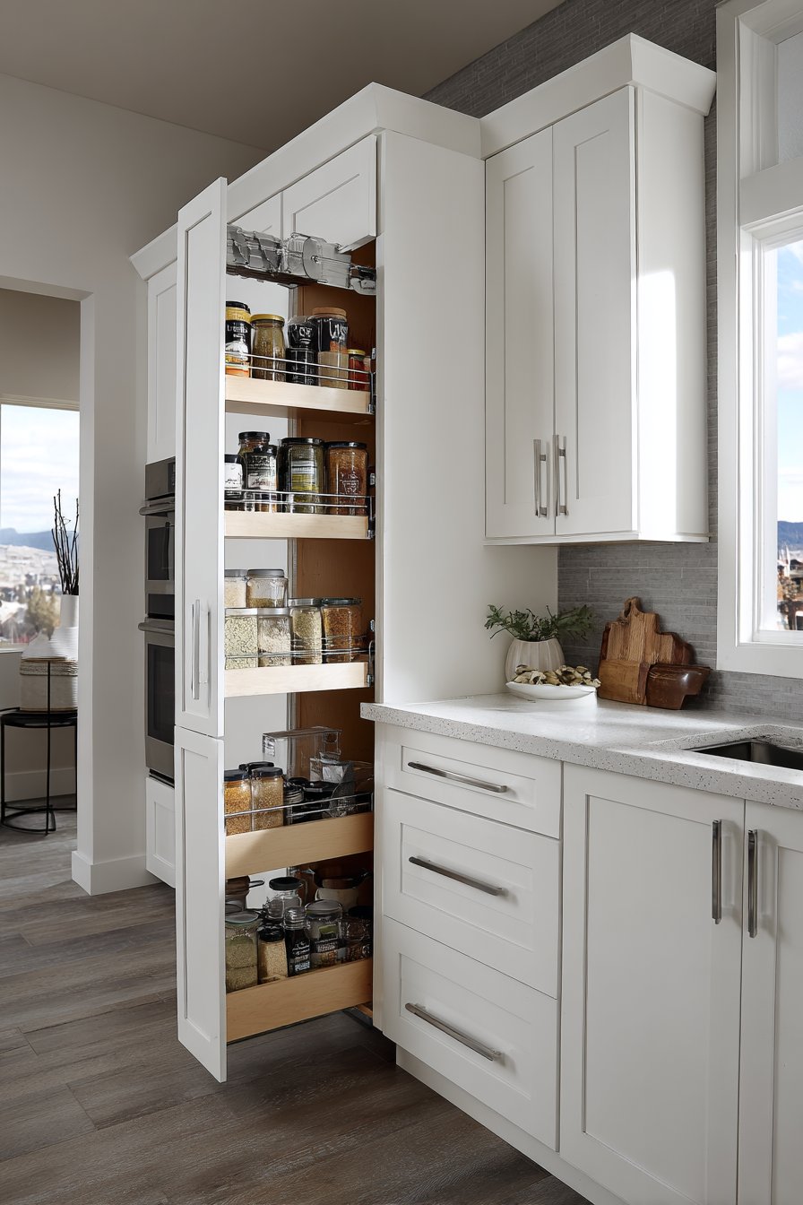 Floor-to-Ceiling Pull-Out Pantry Perfection