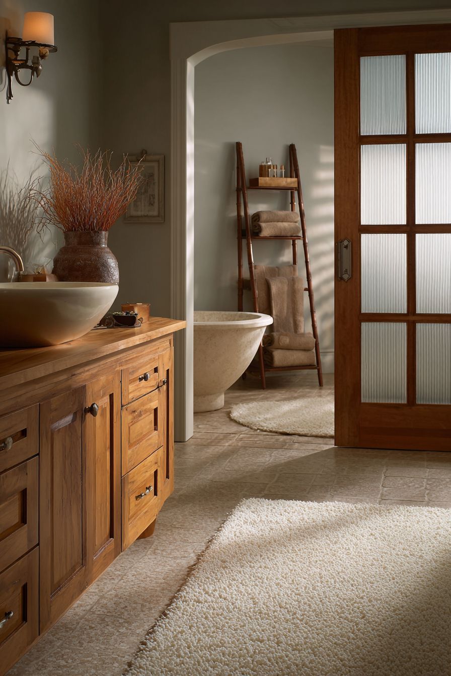Honey-Toned Wood Sanctuary with Soaking Tub