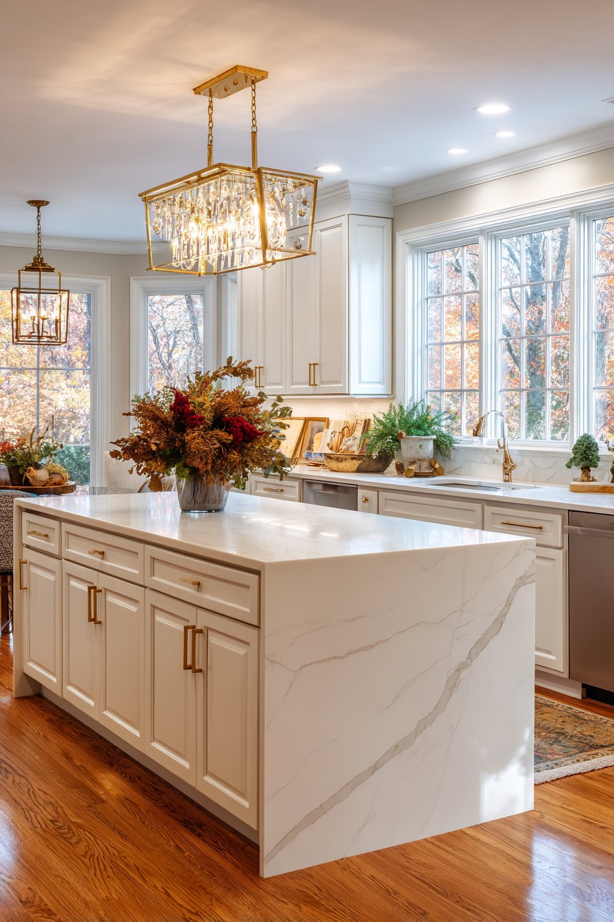 Sophisticated Marble and Brass Elegance