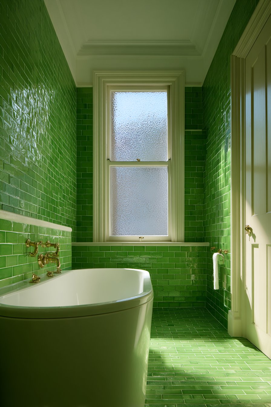 Serene Sage Subway Tile Sanctuary