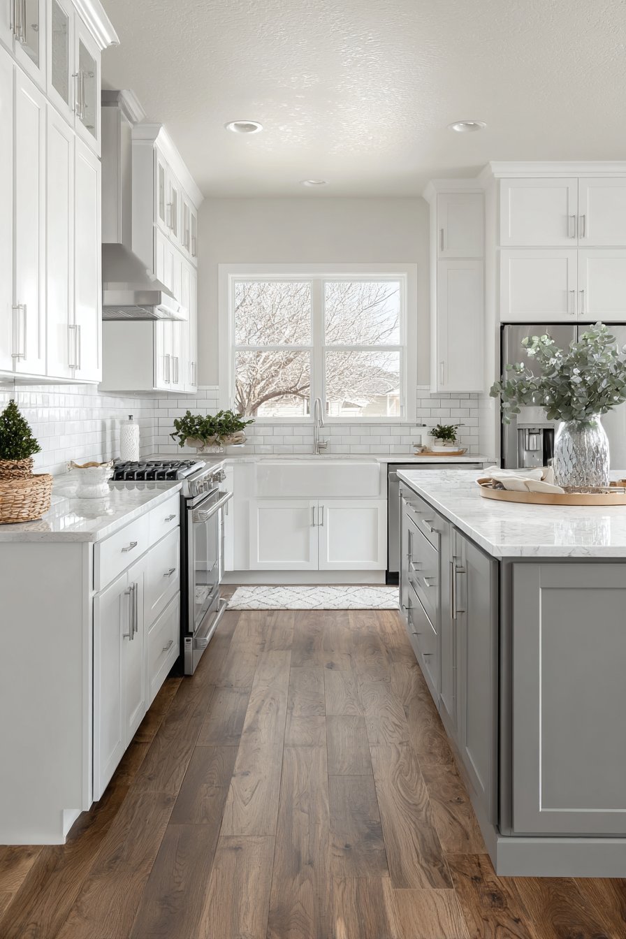 Sleek Two-Tone Cabinetry Excellence