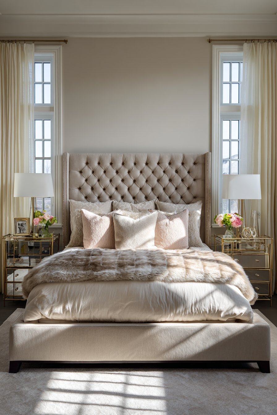 The Sophisticated Neutral Haven with Tufted Elegance