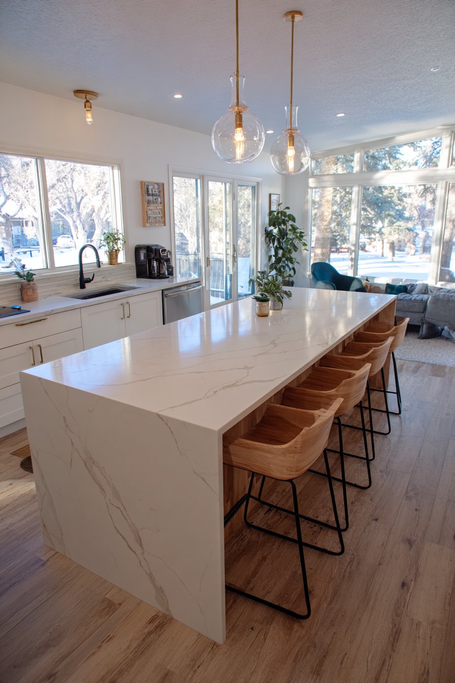 Modern Elegance with Waterfall Edge Sophistication