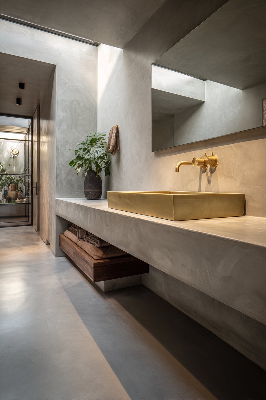 Modern Floating Vanity with Seamless Surfaces