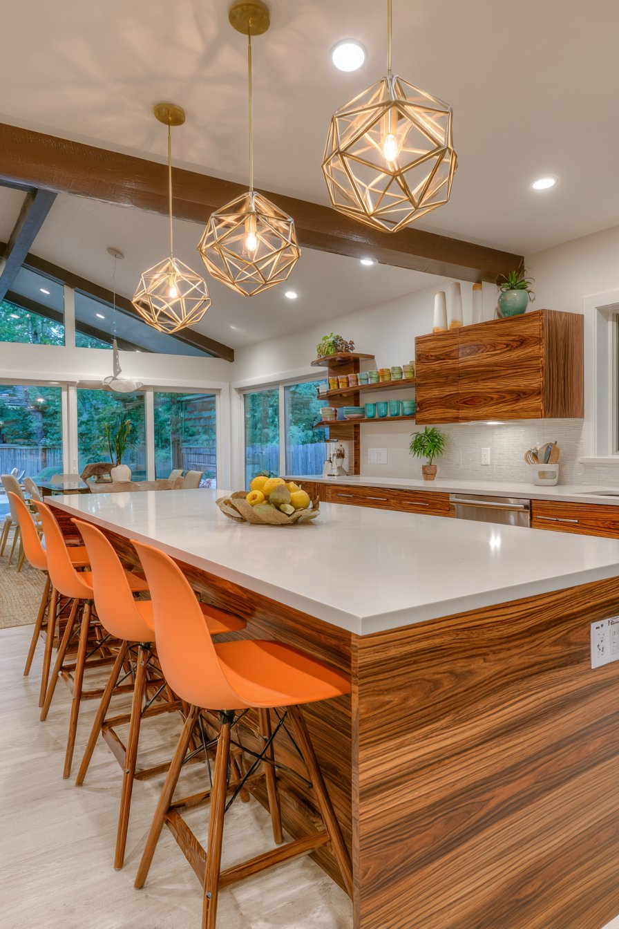 Iconic Teak Elegance with Waterfall Island