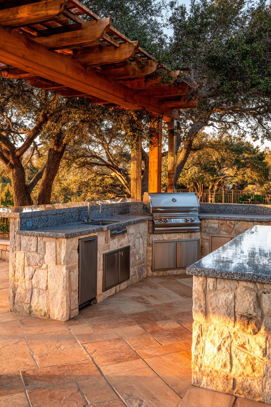 Built-in Stainless Steel Grill Island Paradise