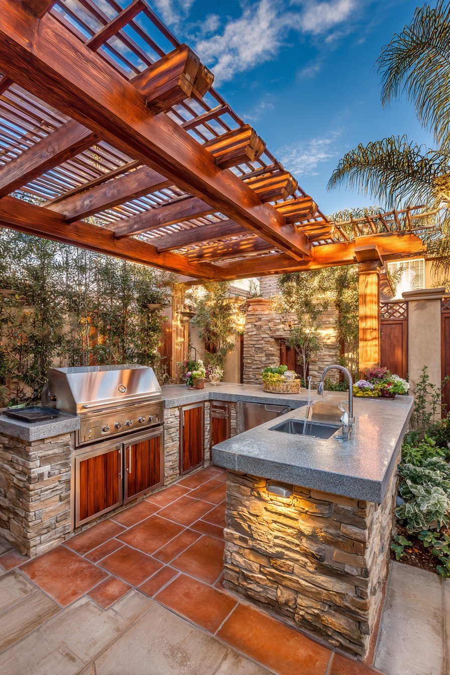 Built-in Stainless Steel Grill Island Paradise