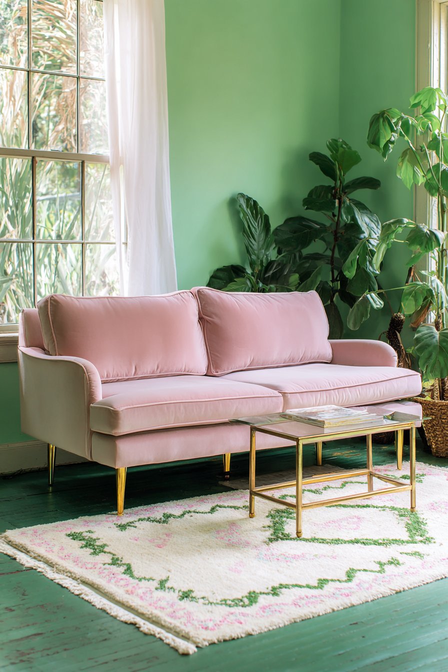 Blush Velvet Elegance with Sage Green Serenity