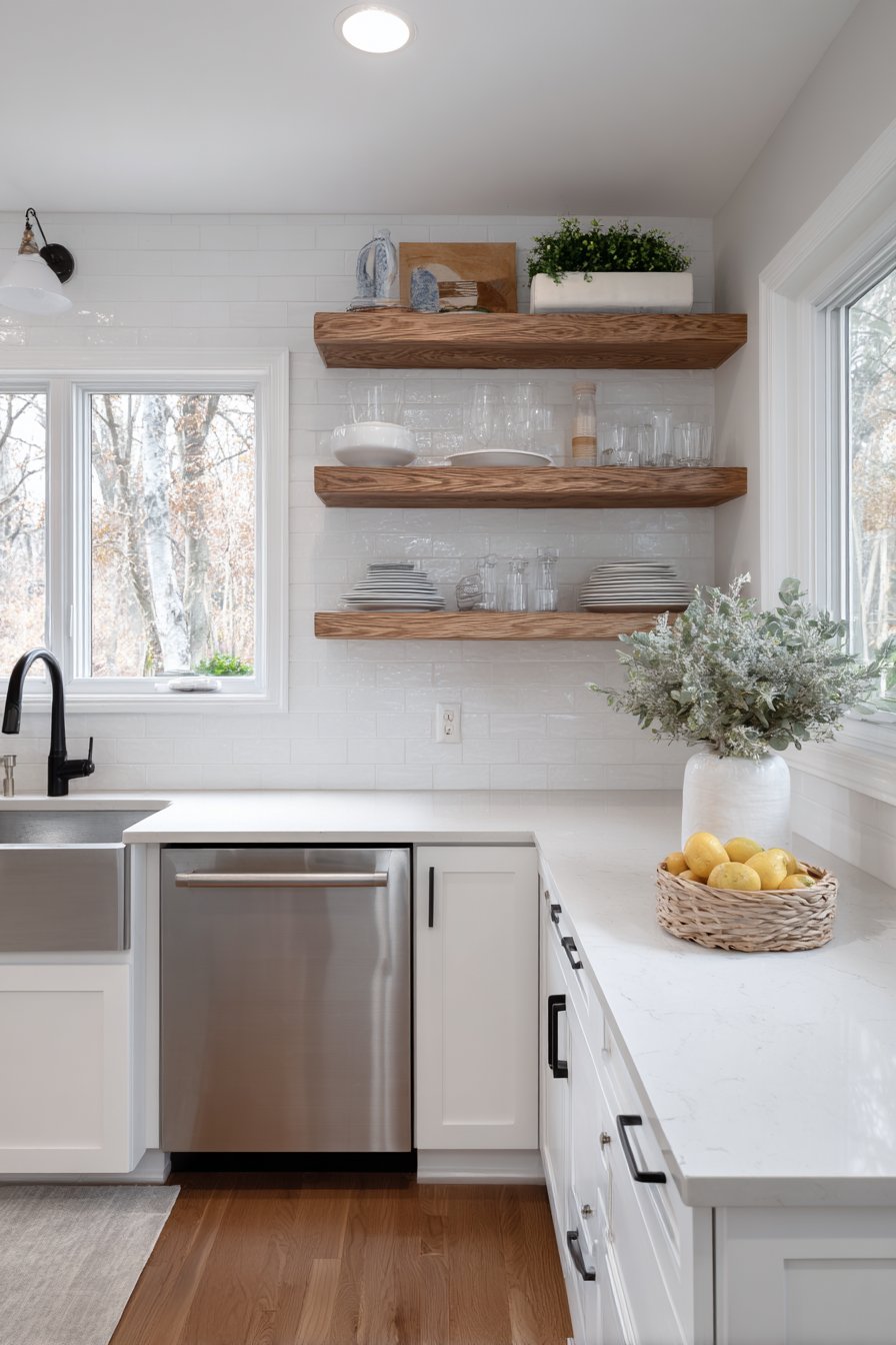 Classic White Shaker Elegance with Natural Light