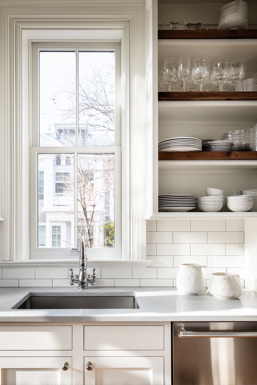 Classic White Shaker Elegance with Natural Light