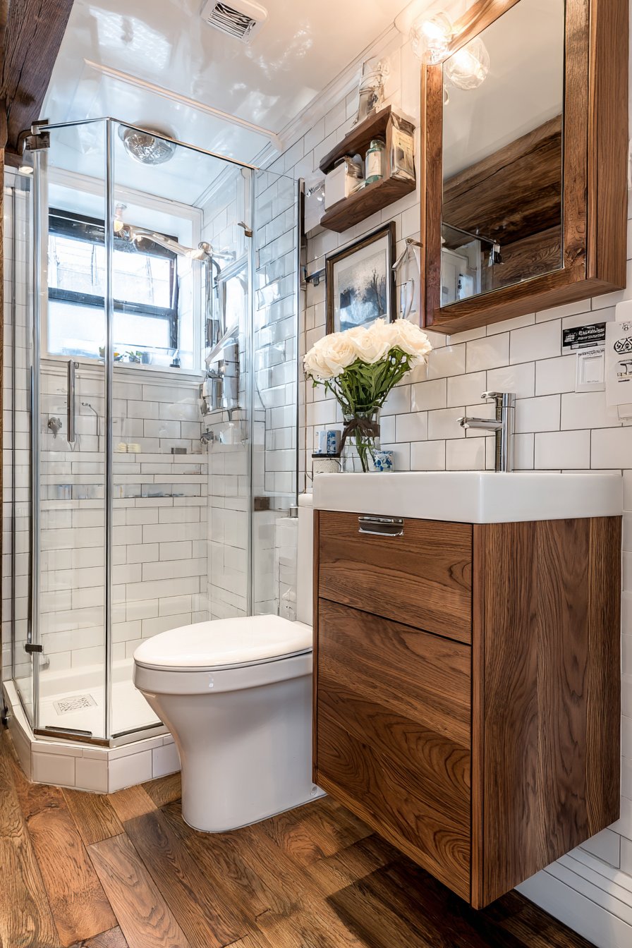 Corner Shower Efficiency with Modern Elegance