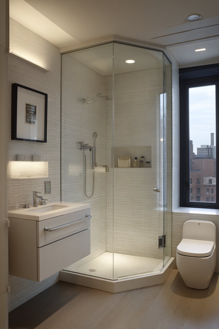 Corner Shower Efficiency with Modern Elegance