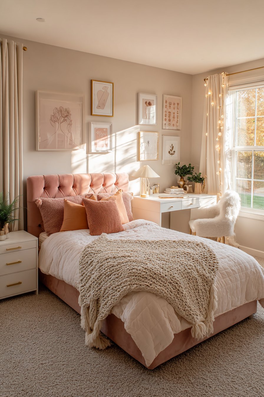 Sophisticated Blush Pink Retreat with Velvet Elegance